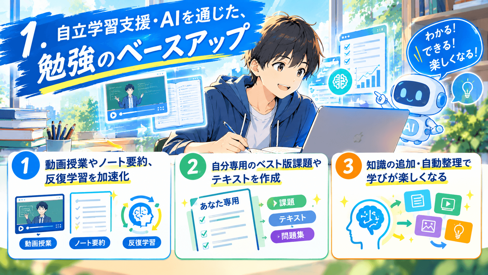 自立学習支援・AIを通じた、勉強のベースアップ